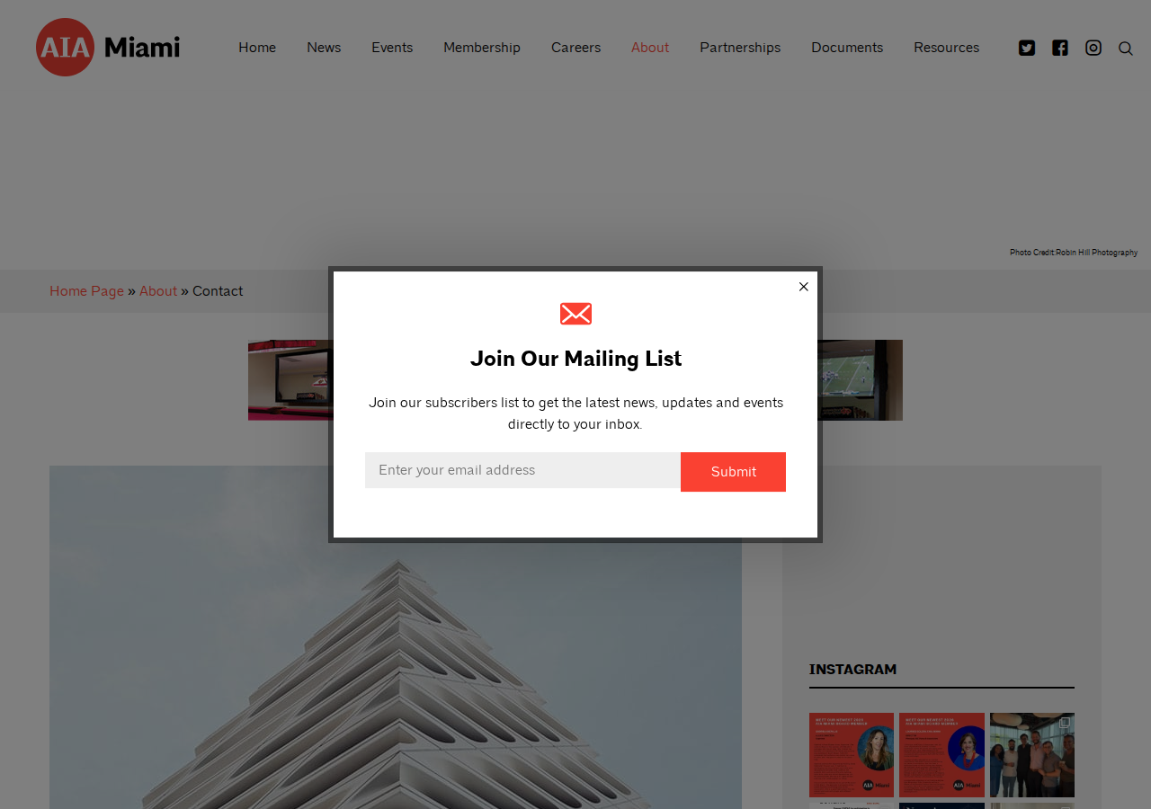 Screenshot of Contact - AIA Miami | The Miami Chapter of American Institute of Architects