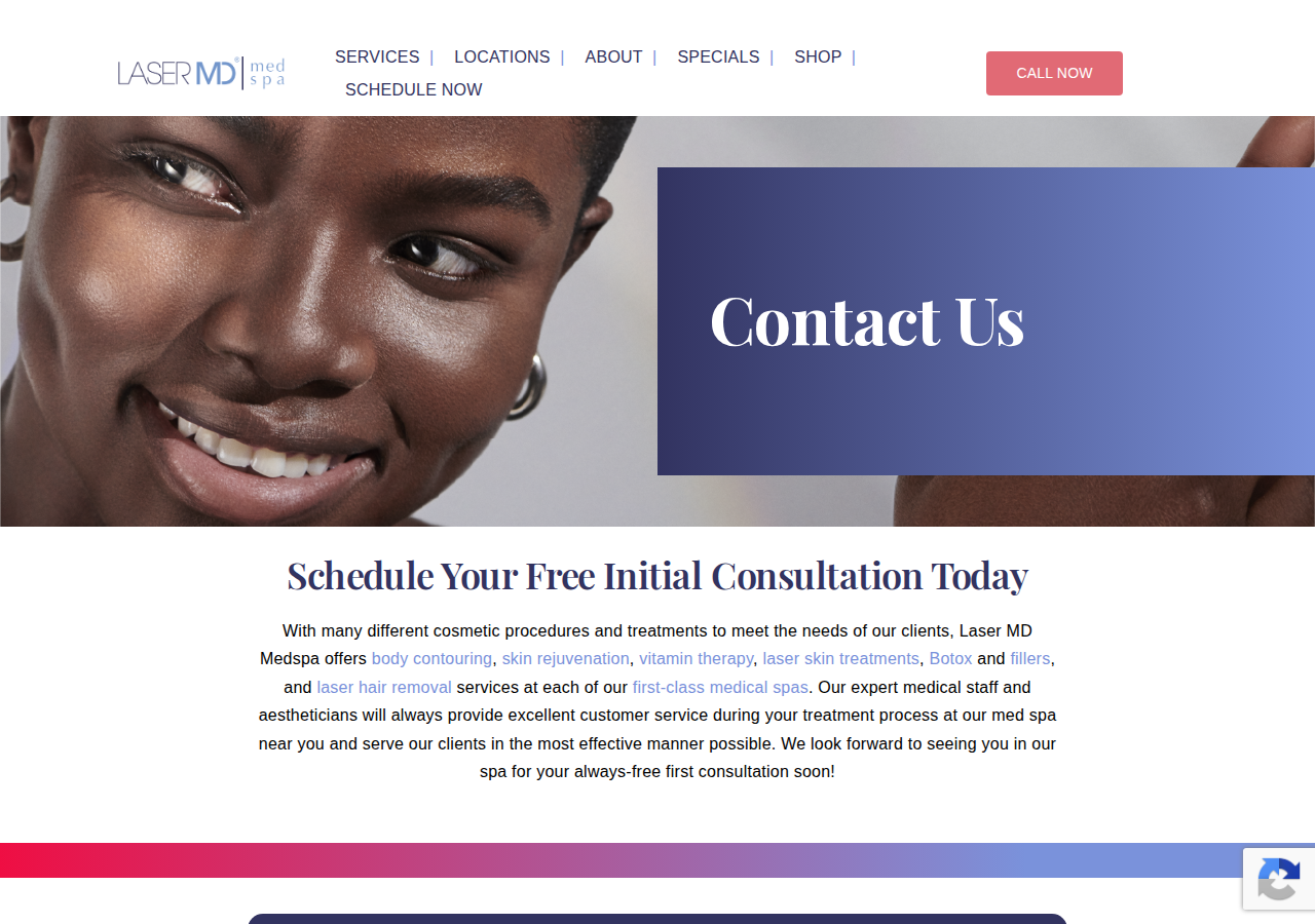 Screenshot of Contact Us | Boston Area Medical Spa | Laser MD Medspa
