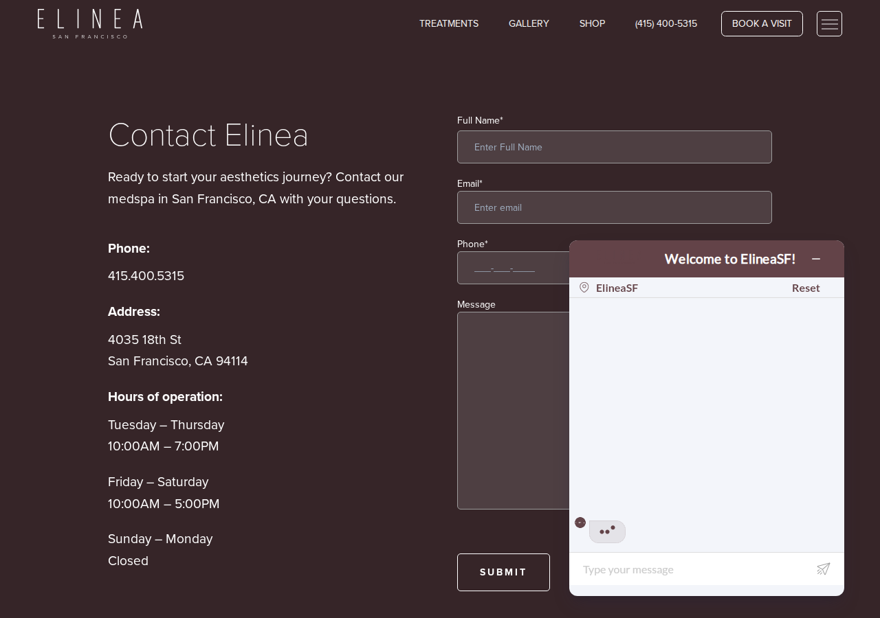 Screenshot of Contact • ElineawigDropsFilterUVstarCleanDuoToneExitDuoToneHeartDuoTonepeopleDuoTonebluecheckbroomeyeheart068moonredxSAHA1-1SAHA2-1SAHA3-1smilewave-borderwaveInterface-Arrows-SynchronizeInterface-Time-Clock-CircleInterface-Time-ThreeInterface-Validation-CheckMail-Chat-Bubble-Oval-QuestionPlayButtonTestimonial-closevideo-play-btnleft-chevron-navlil-logoPlayButtonright-arrow-nav-blueright-arrow-navvideo-nav-arrowplay-btnslider-arrow-leftslider-arrow-rightright-arrowplaypausecheckboxcheckbox-checkedaccordion-arrowthin-waveLeft-Right-WavesCardWavefacebooktwitterGoogleYelpinstagramyoutubepinterestcheckboxcheckbox-checkedradioradio-selectedchevron-upchevron-downchevron-rightchevron-leftsendlocationhamburgernav-arrowMenu