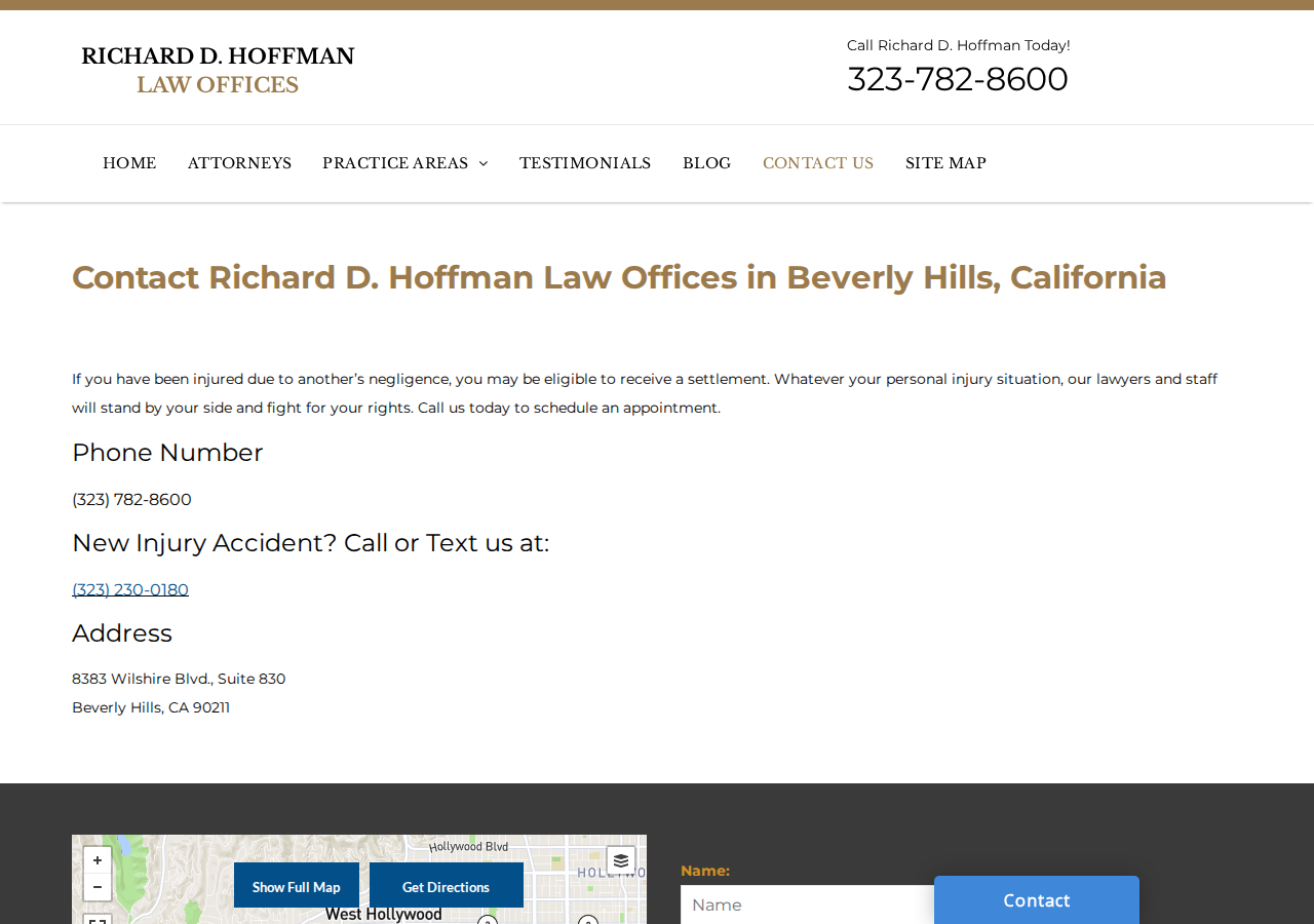 Screenshot of Contact Richard D. Hoffman Law Offices | Beverly Hills, CA