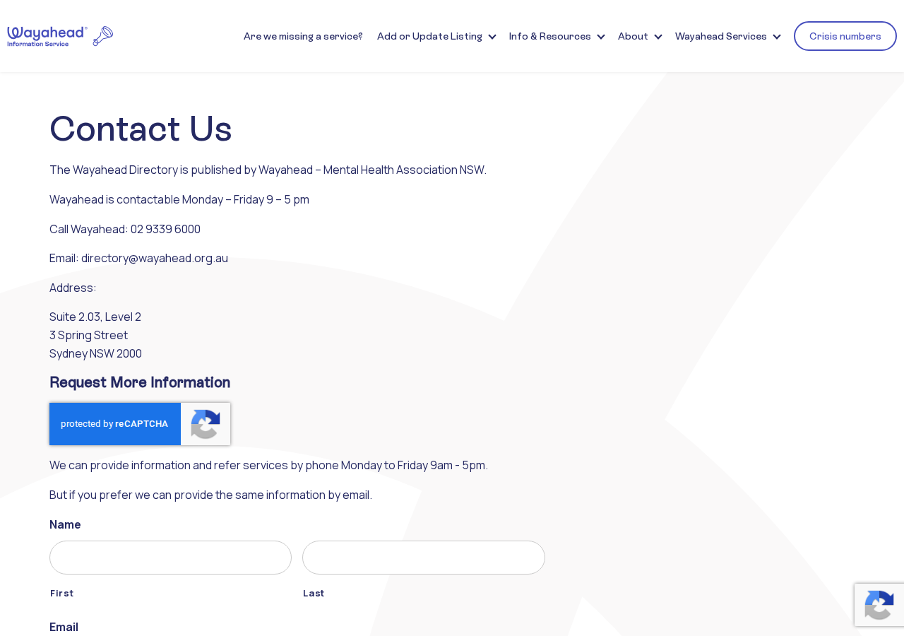 Screenshot of Contact Us | WayAhead Directory