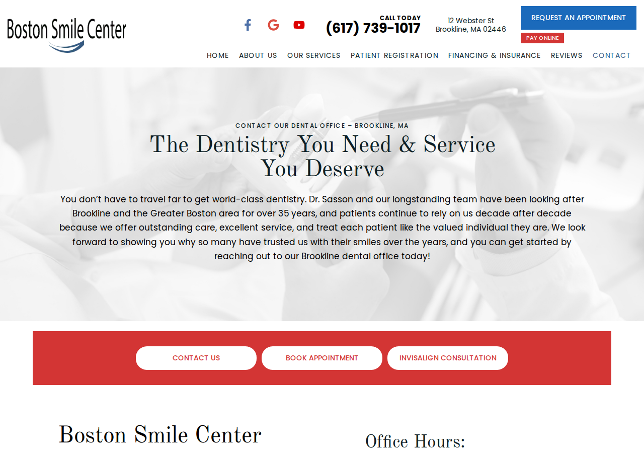 Screenshot of Contact Us | Boston Smile Center