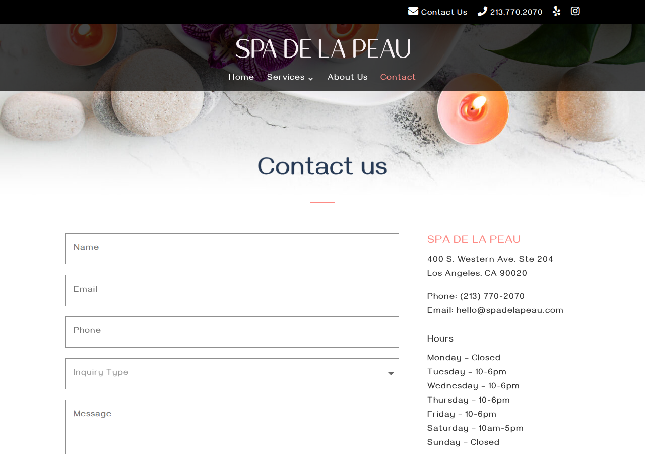 Screenshot of Contact us | Spa De La Peau