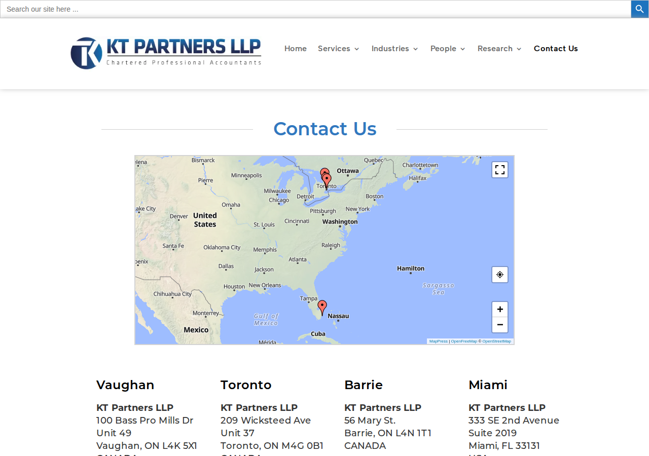 Screenshot of Contact Us - KT Partners LLP