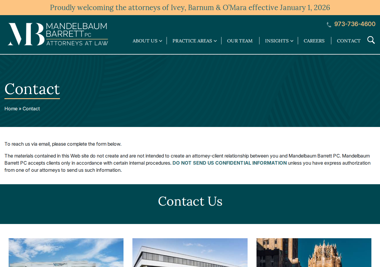 Screenshot of Contact Mandelbaum Barrett PC | Full Service Law Firm