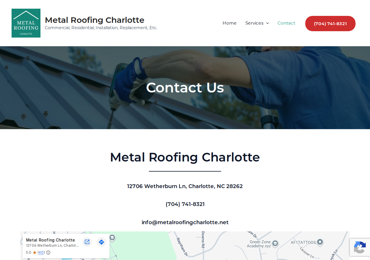 Screenshot of Contact Us - Metal Roofing Charlotte Google Reviews