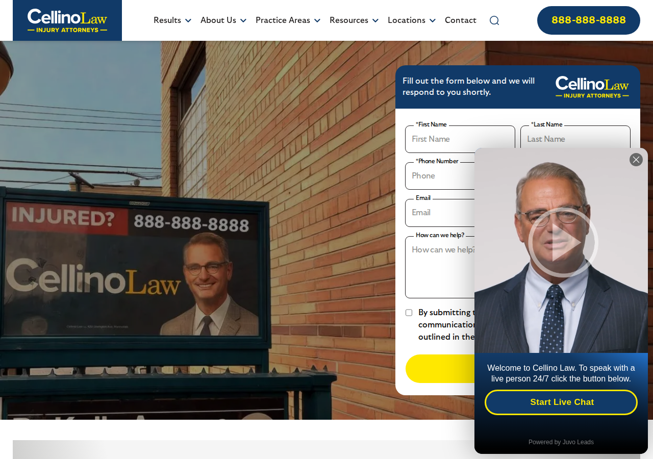 Screenshot of Contact | Cellino Law | Free Case Evaluation
