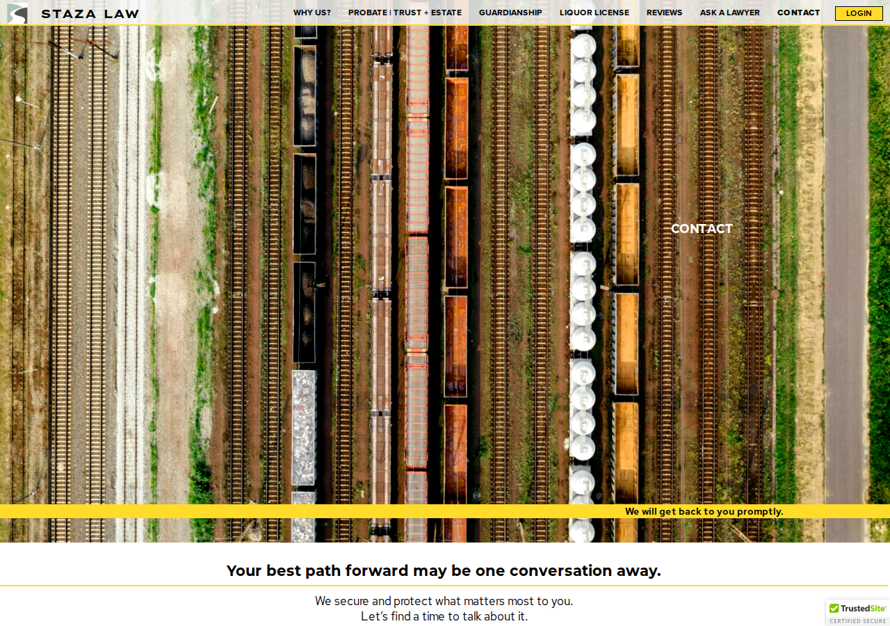 Screenshot of Contact | Staza