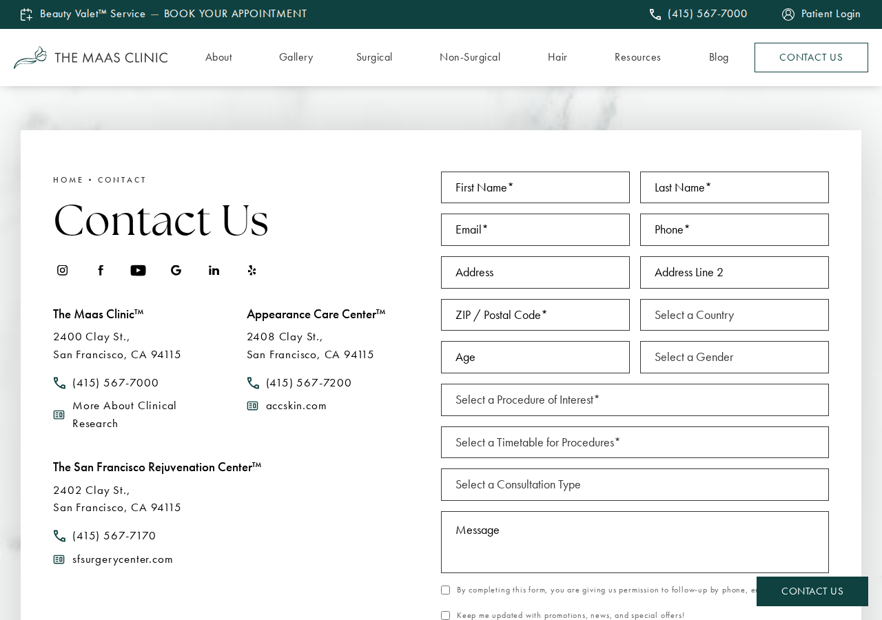 Screenshot of Contact | The MAAS Clinic