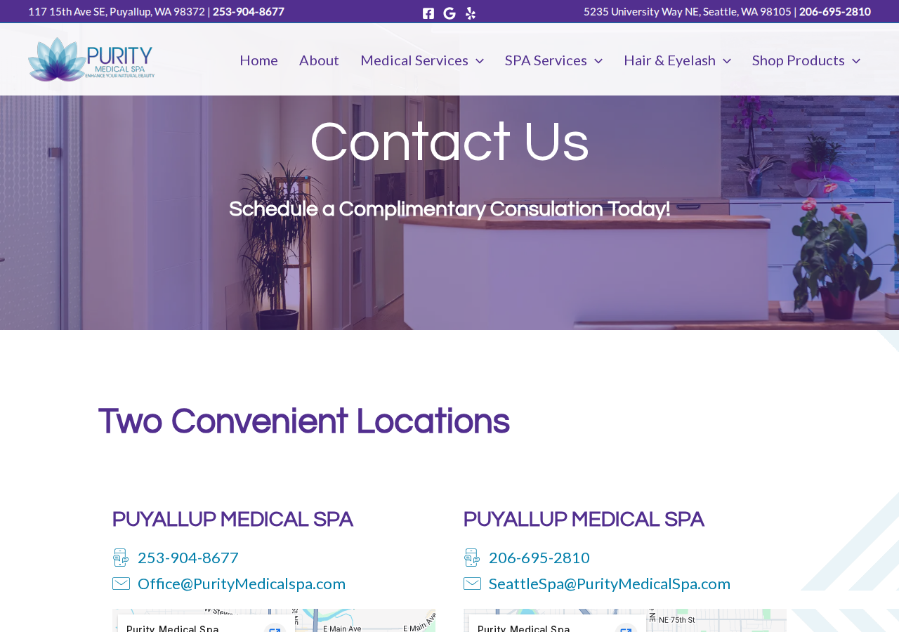 Screenshot of Contact - Purity Medical Spa