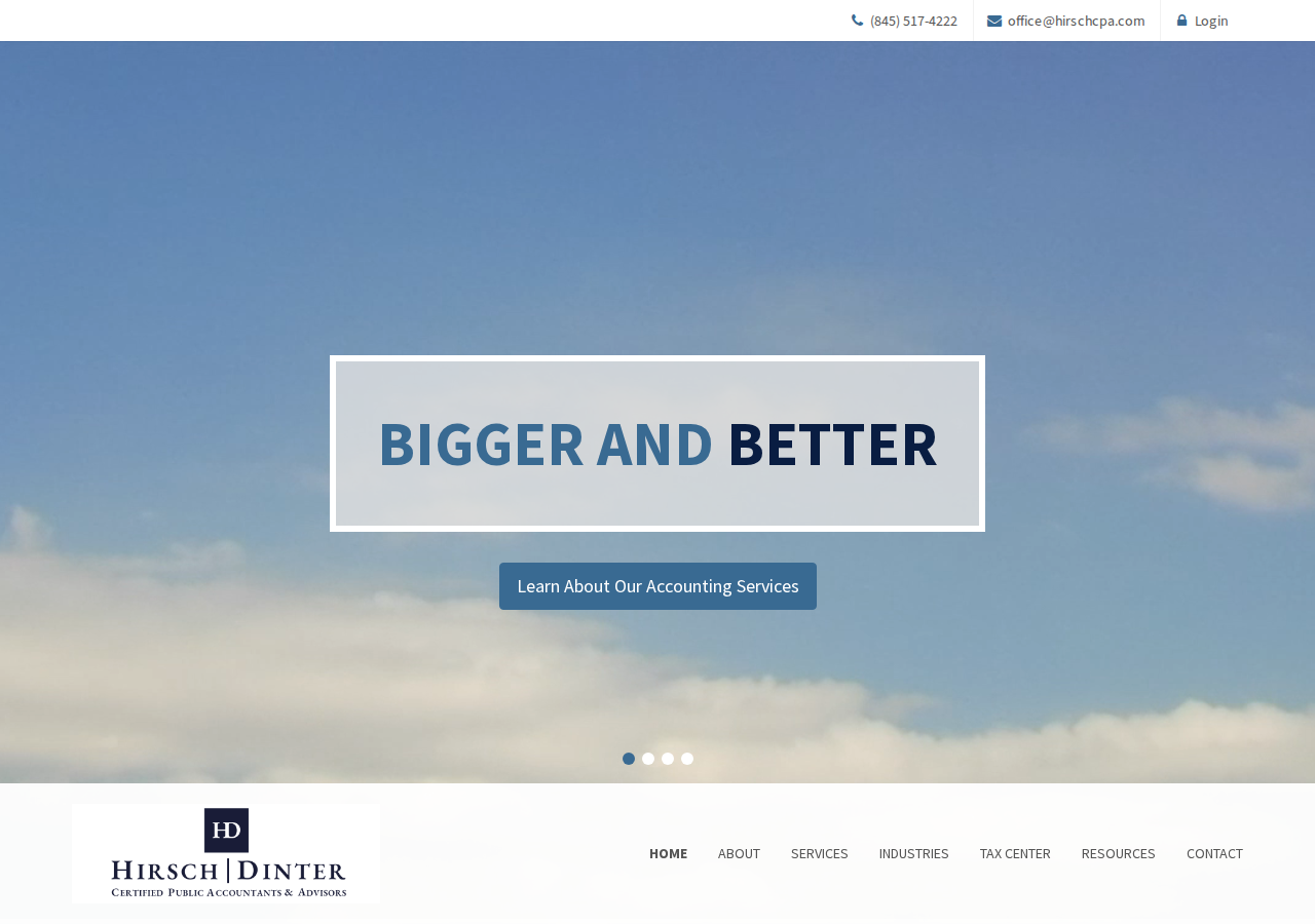 Screenshot of Monsey, NY Accounting Firm | Home Page | Hirsch Dinter CPA