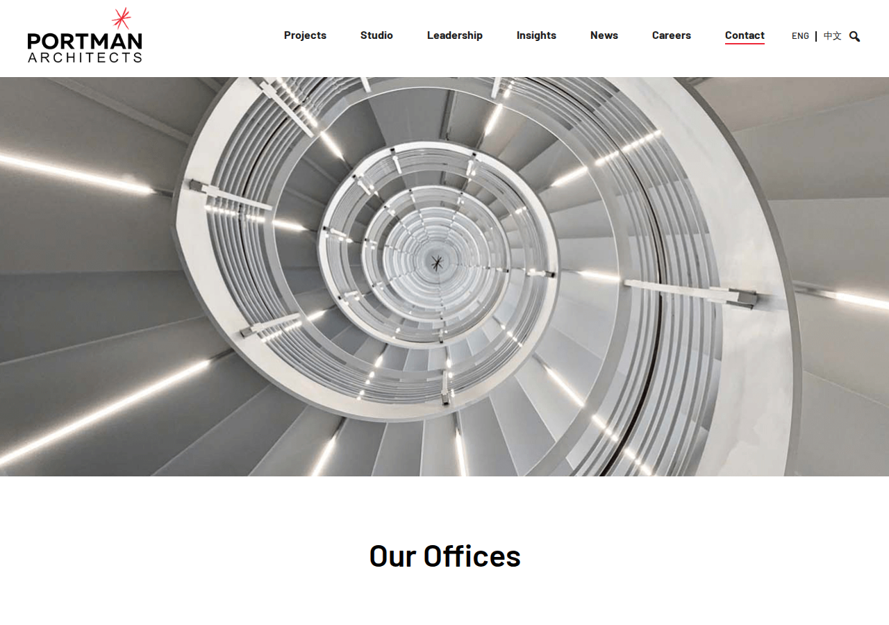 Screenshot of Contact : Portman Architects
