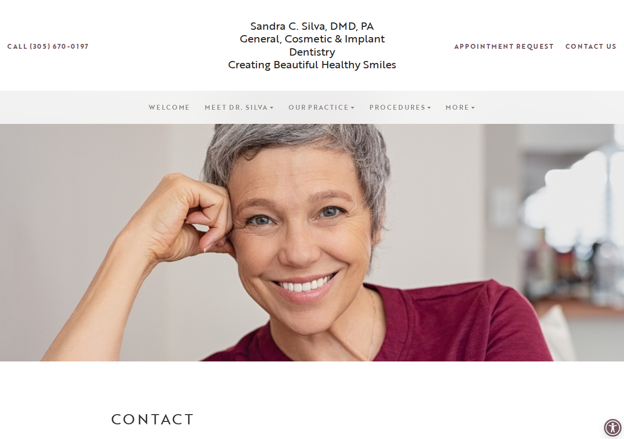 Screenshot of Miami, FL Cosmetic Dentist | Sandra Silva, DMD | Cosmetic Dentistry