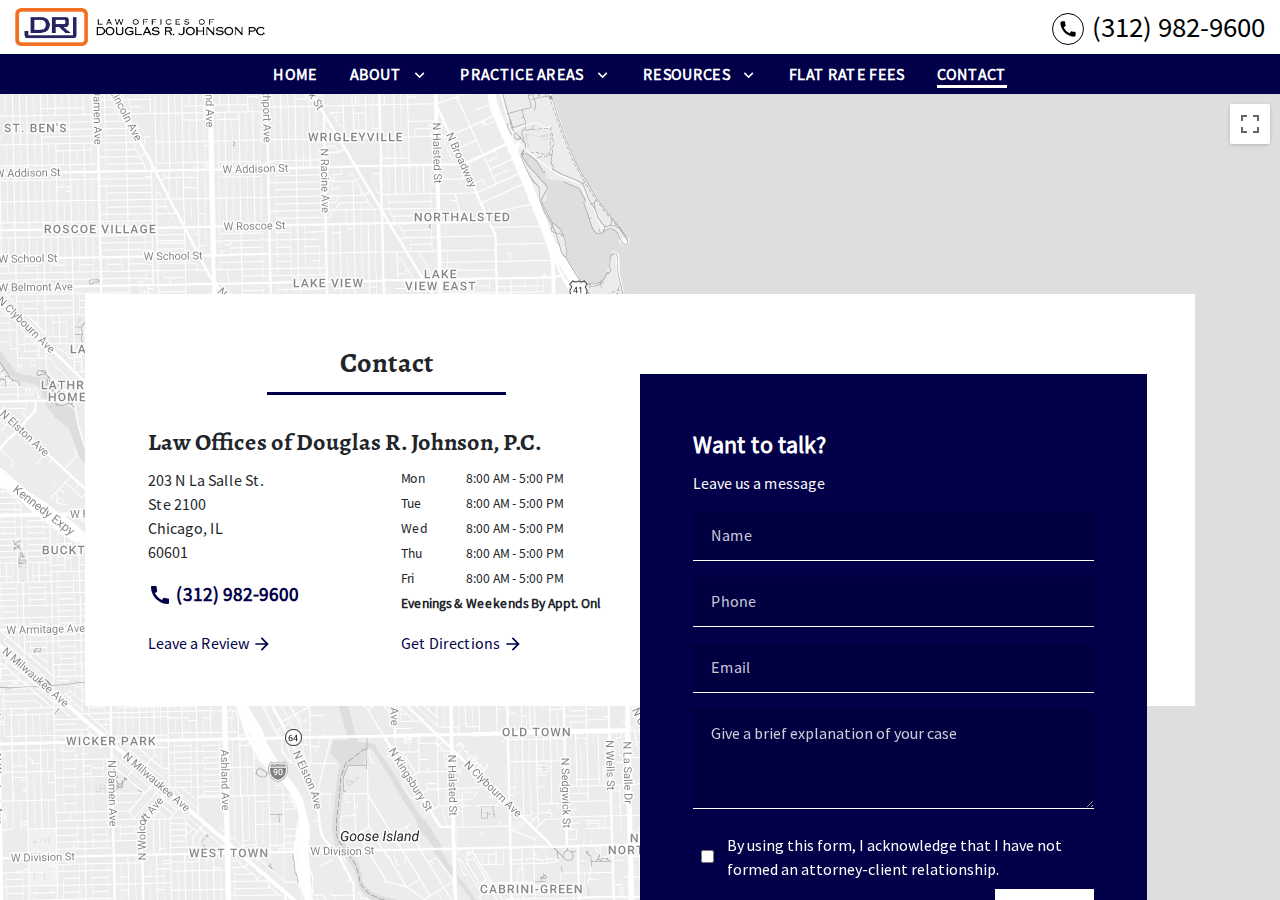 Screenshot of Contact | Law Offices of Douglas R. Johnson