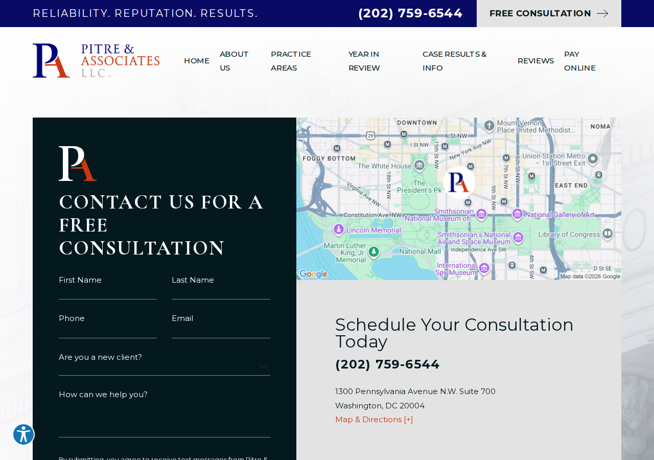 Screenshot of Contact Us | Pitre & Associates, LLC