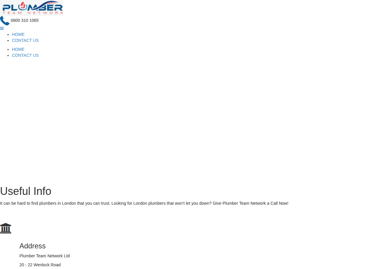 Screenshot of Contact Us | Plumber Team Network