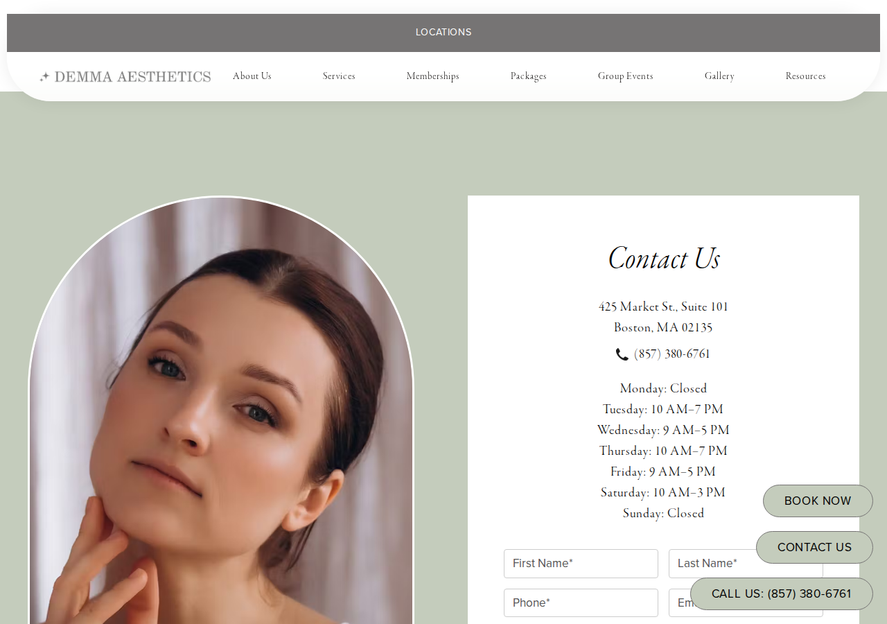 Screenshot of Contact | Demma Medspa