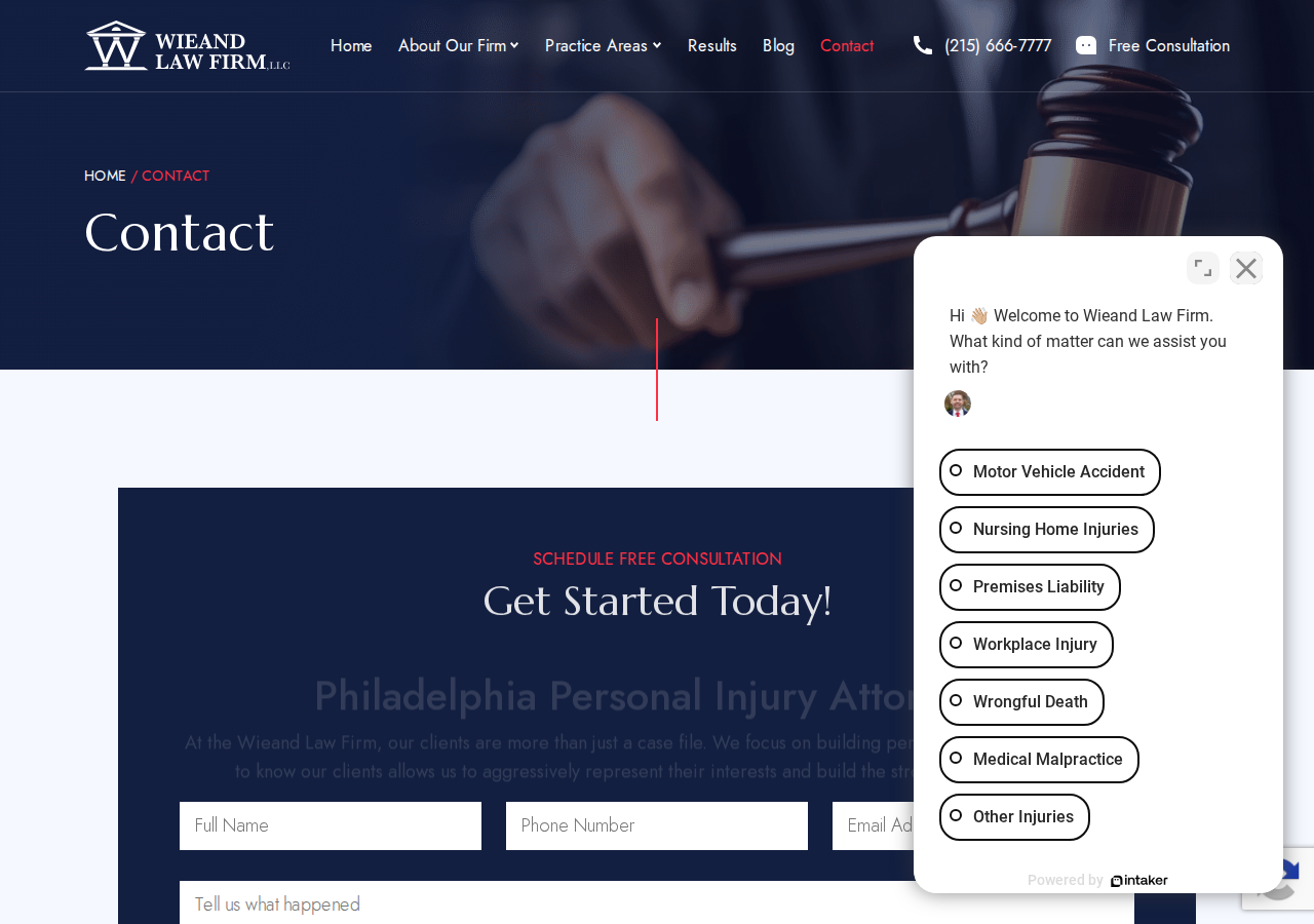 Screenshot of Contact - Wieand Law Firm