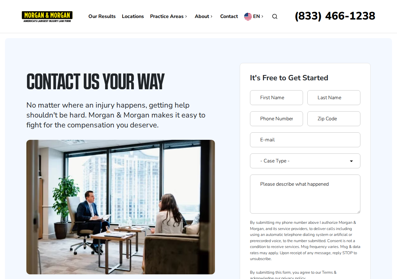 Screenshot of Contact Us | Morgan & Morgan