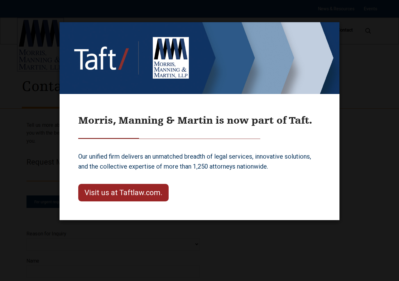 Screenshot of Contact Morris, Manning & Martin, LLP
