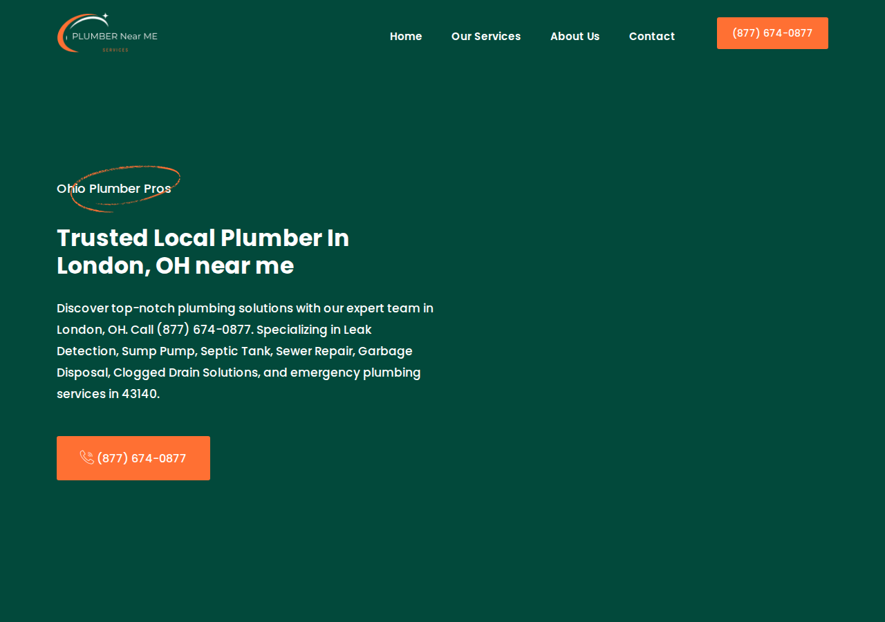 Screenshot of Best Plumber In London, OH near me - 43140 Leak Detection, Sump Pump, Septic Tank, Sewer Repair, Garbage Disposal, Clogged Drain Solutions, Water Heater Maintenance