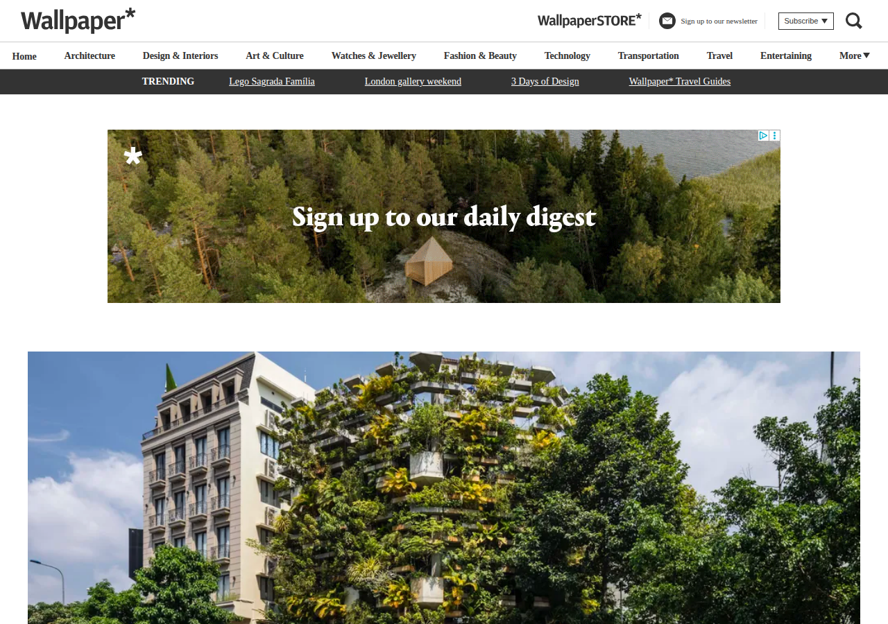 Screenshot of Wallpaper*: design, interiors, architecture, fashion, artWallpaper