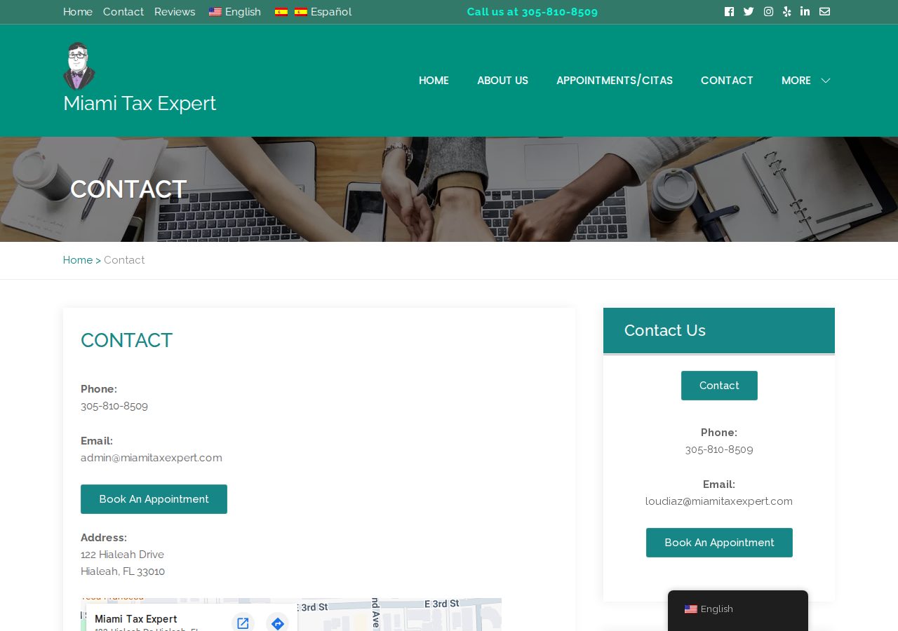 Screenshot of Contact - Miami Tax Expert