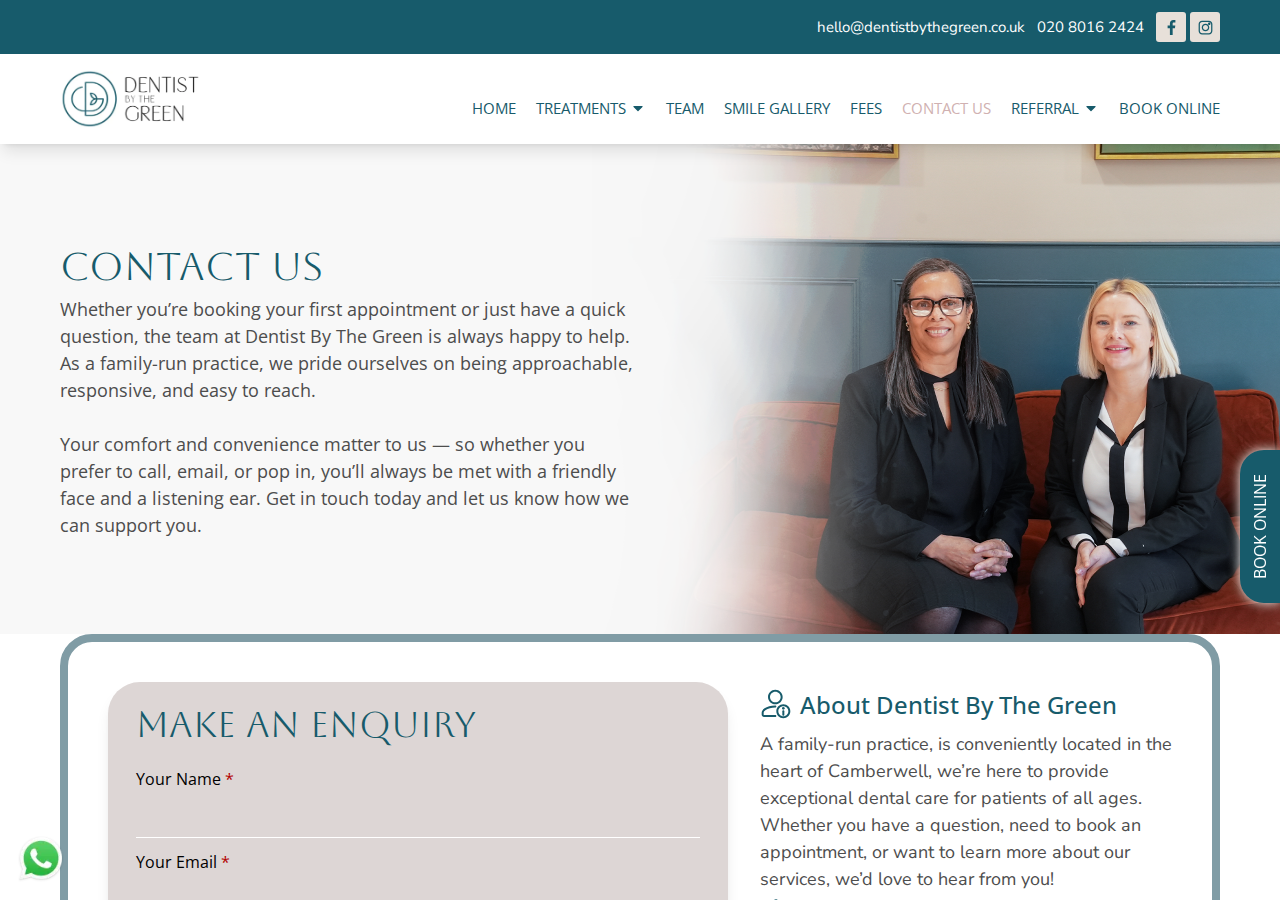 Screenshot of Contact Dentist By The Green | SE5 Dental Clinic