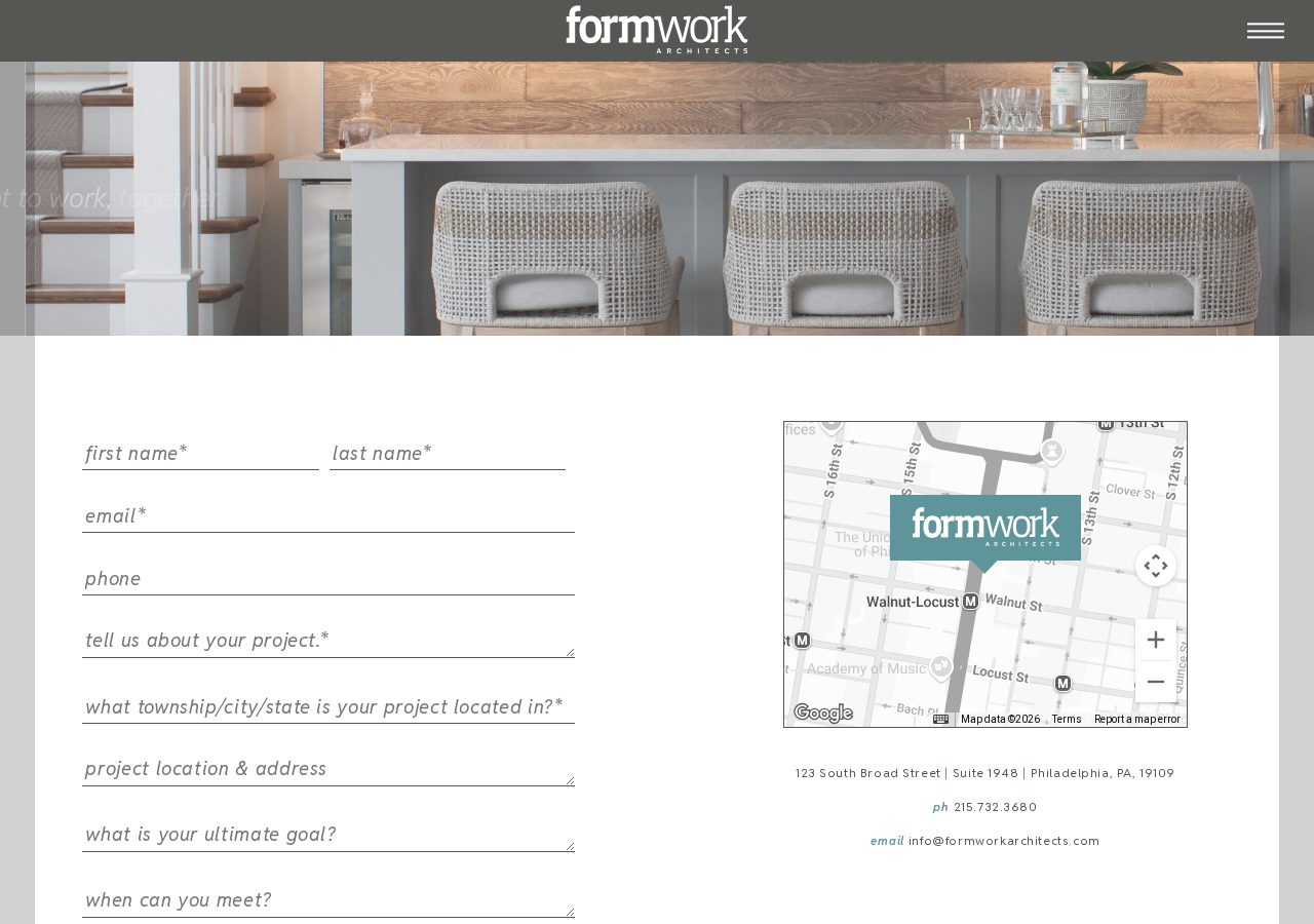Screenshot of Contact Formwork Architects | Philadelphia Residential Architecture