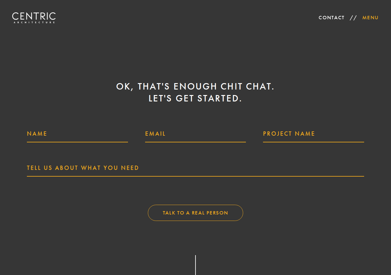 Screenshot of Contact Us | Centric Architecture