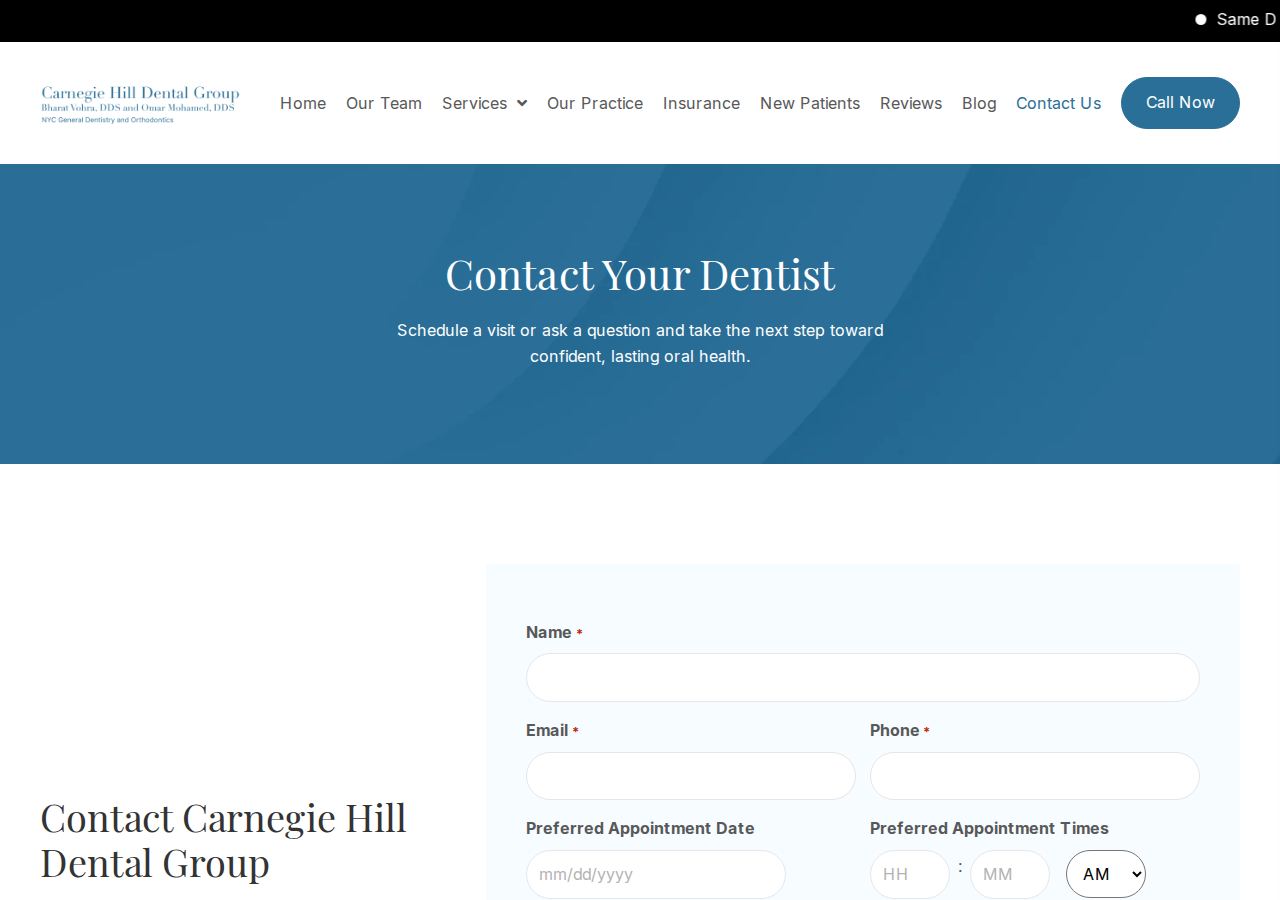 Screenshot of Reach Dental Clinic | Contact Us