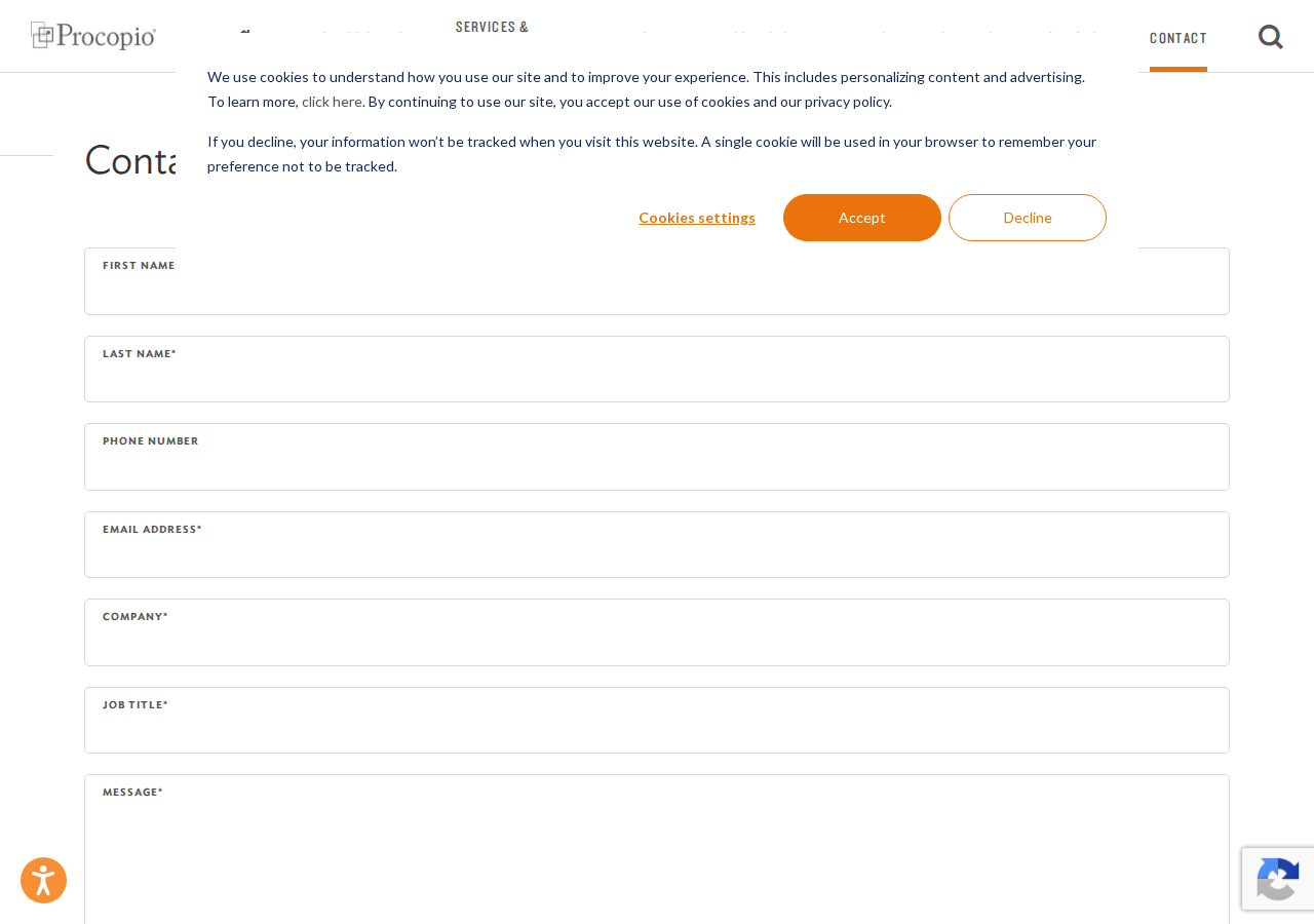 Screenshot of Contact - Procopio | Procopio