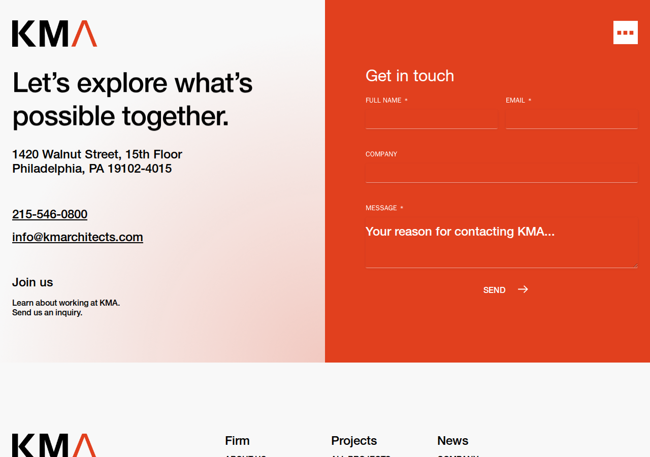 Screenshot of Contact - Kelly Maiello Architects