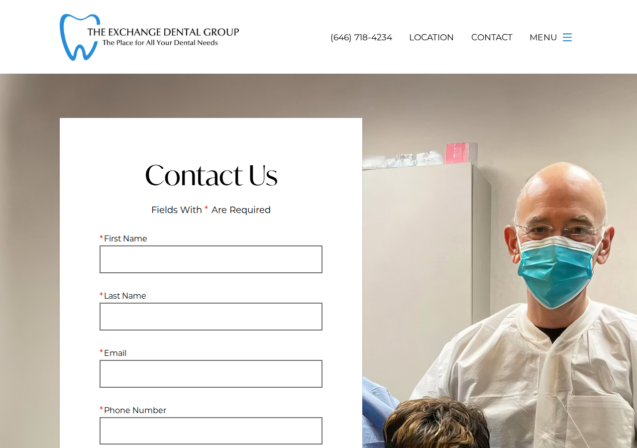 Screenshot of Send Us a Message - The Exchange Dental GroupSocial Accounts Sprite