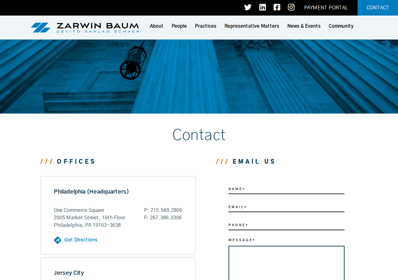 Screenshot of Delaware, New Jersey & Pennsylvania Lawyers | Zarwin Baum