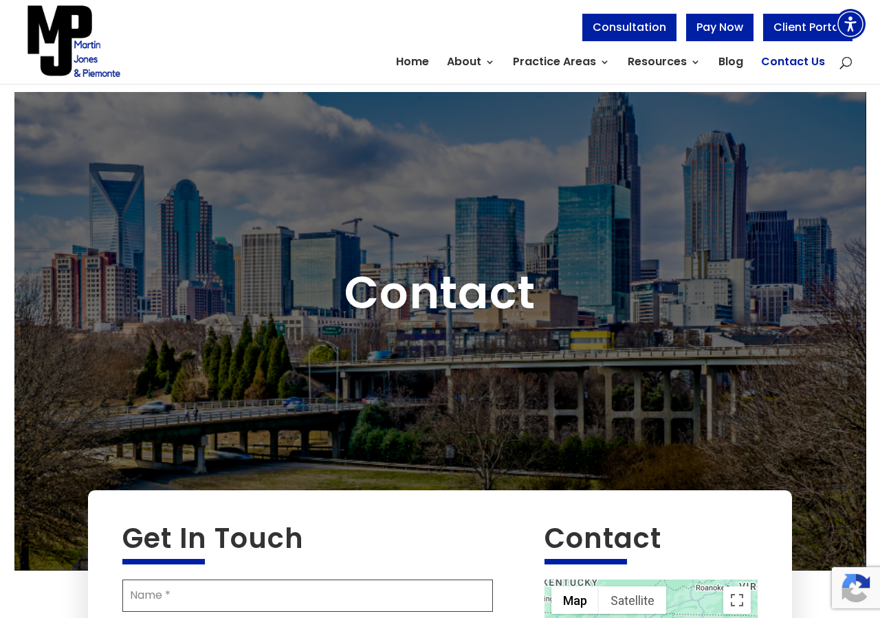 Screenshot of Contact - Charlotte, NC, Rock Hill, SC, Decatur, GA | Martin, Jones & Piemonte