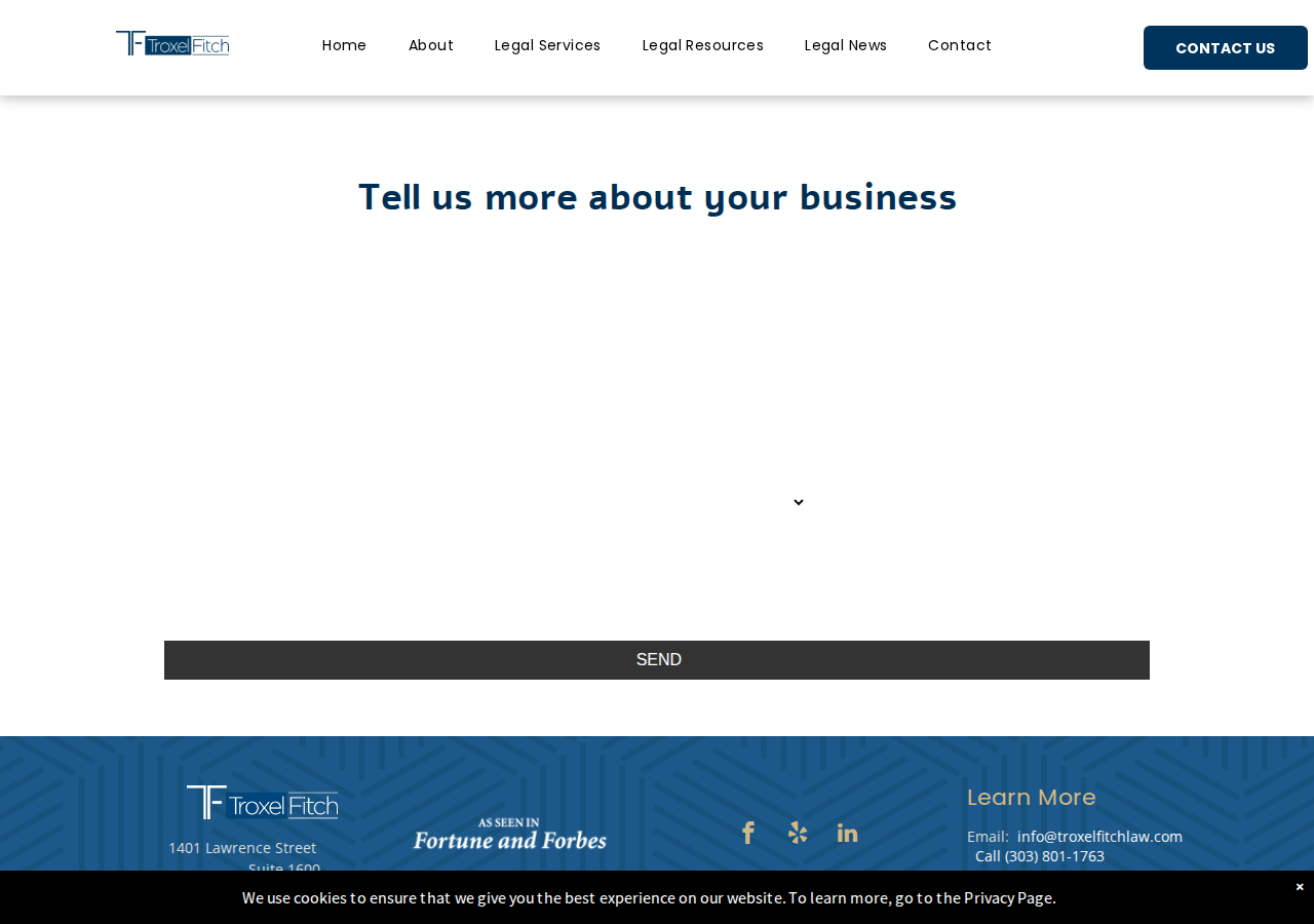 Screenshot of Denver Business Attorneys, specializing in Real Estate and Startup