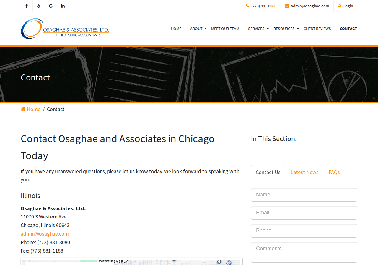 Screenshot of Contact Us in Chicago | Osaghae and Associates