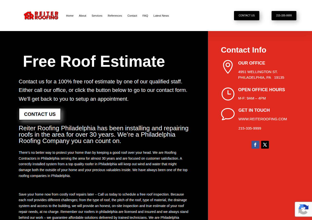 Screenshot of Free Roofing Estimates in Philadelphia | Reiter Roofing