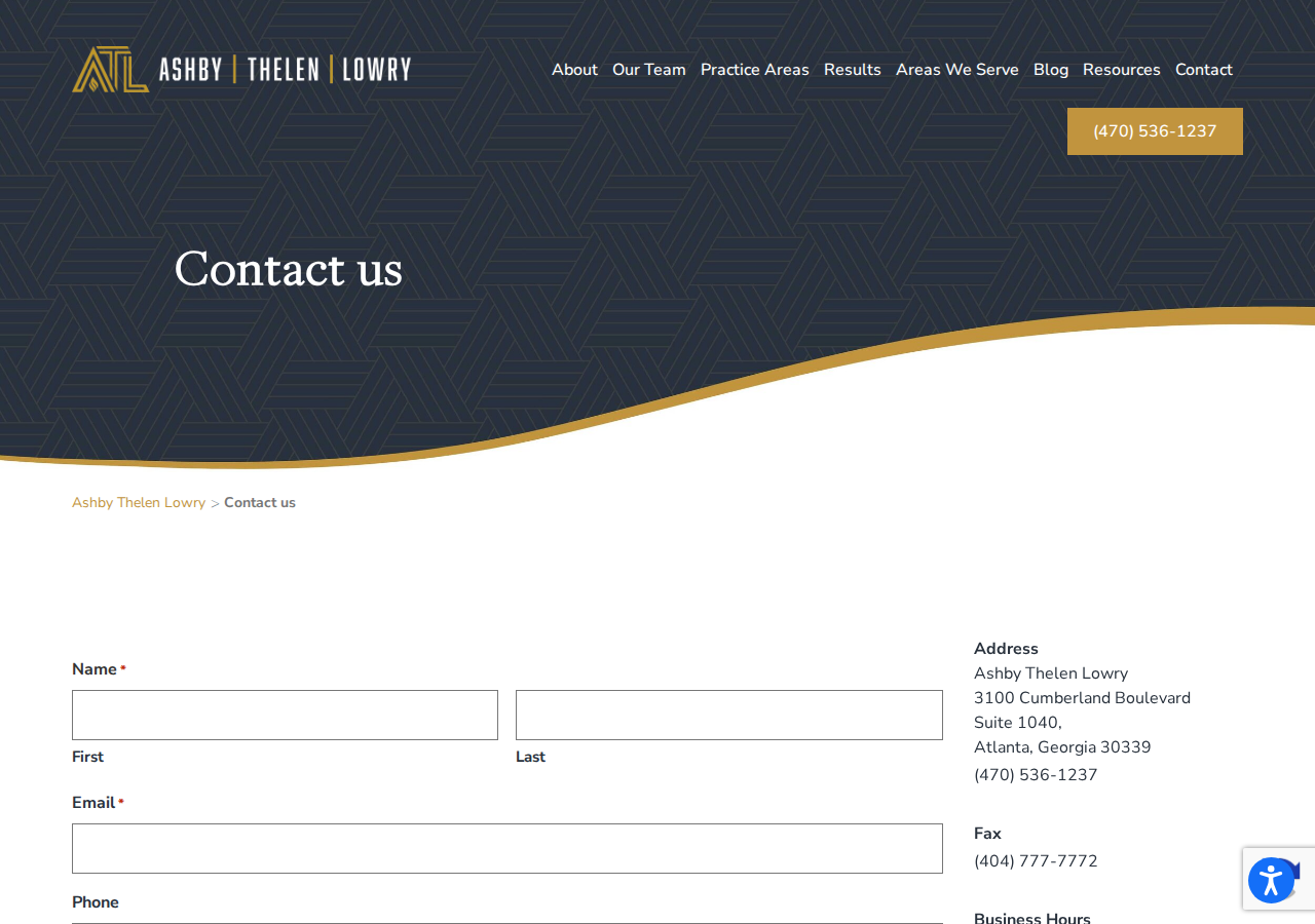 Screenshot of Contact Us - Ashby Thelen Lowry