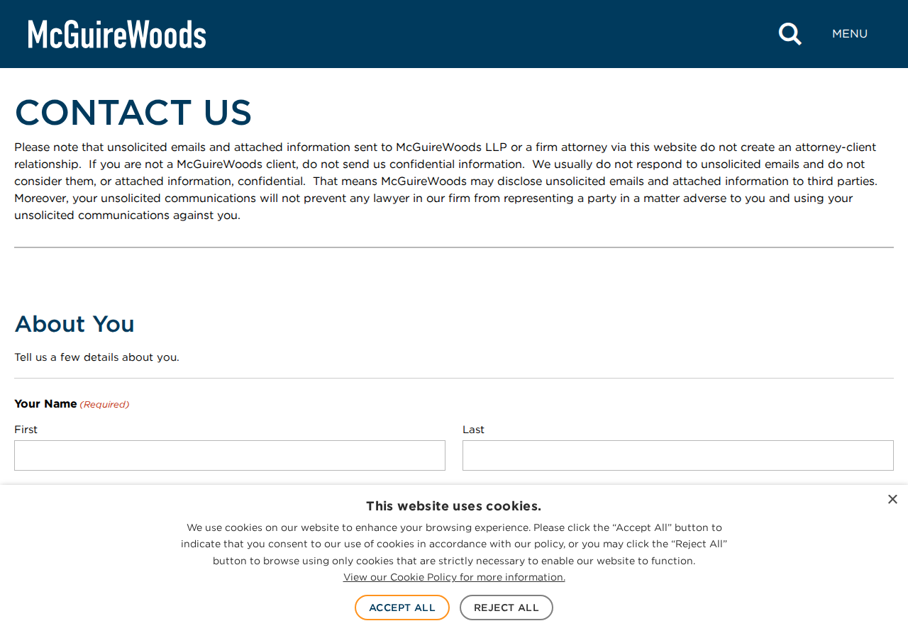 Screenshot of Contact Us - McGuireWoods