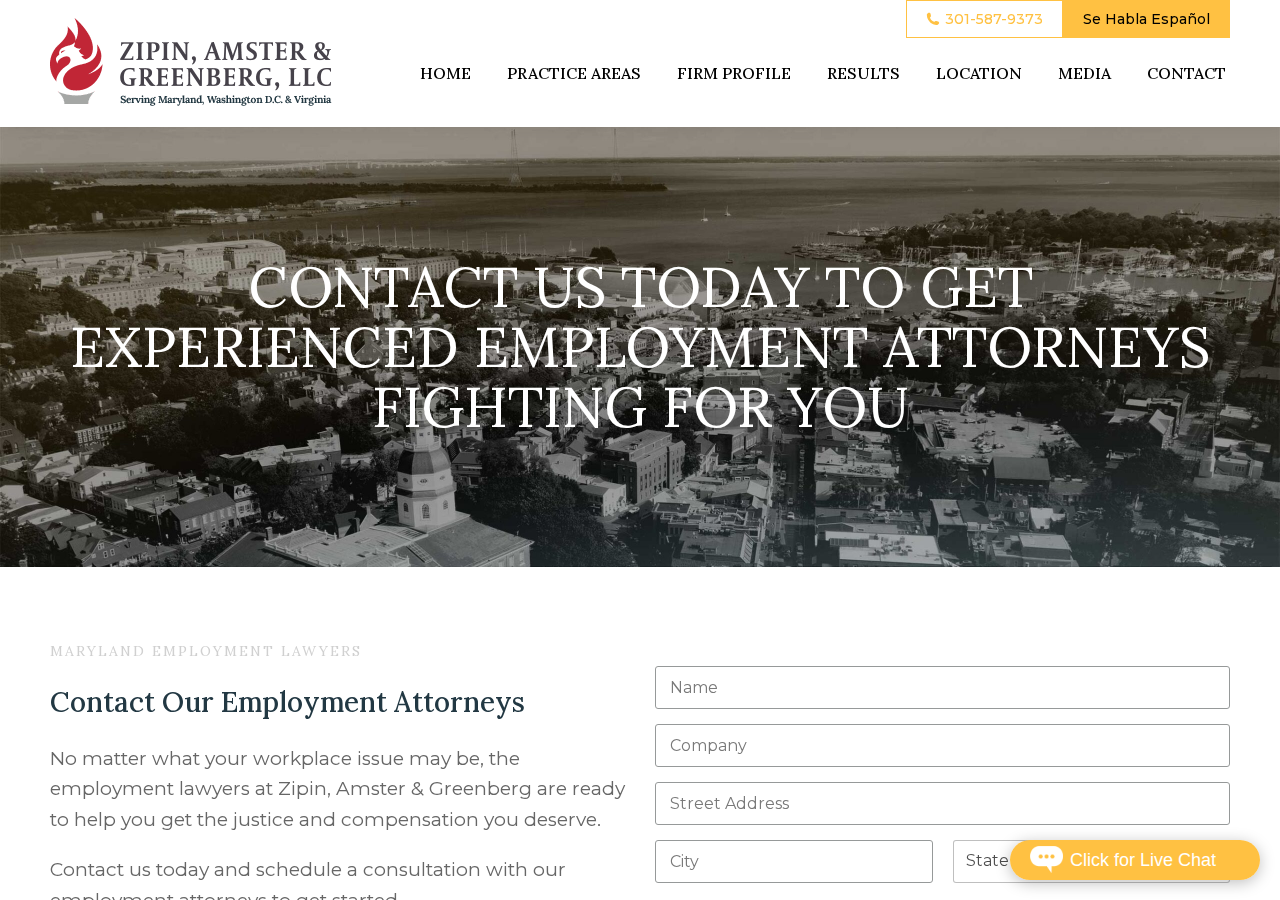 Screenshot of Contact Us | Wrongful Termination Attorneys | Maryland Employment Lawyers