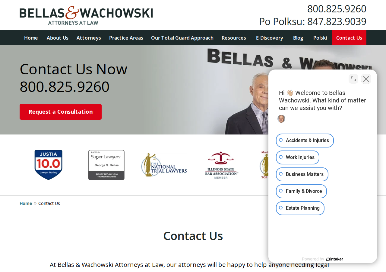 Screenshot of Contact Us | Chicago Business Litigation Lawyers Bellas & Wachowski Attorneys at Law