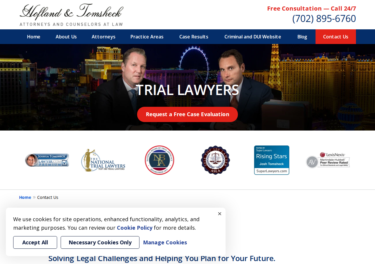 Screenshot of Contact Us | Las Vegas Divorce Lawyer Hofland & Tomsheck