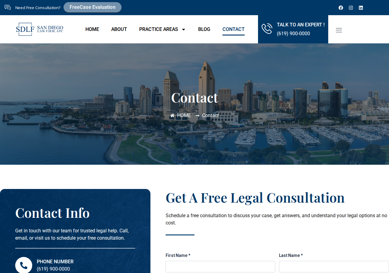 Screenshot of Contact – SDLF