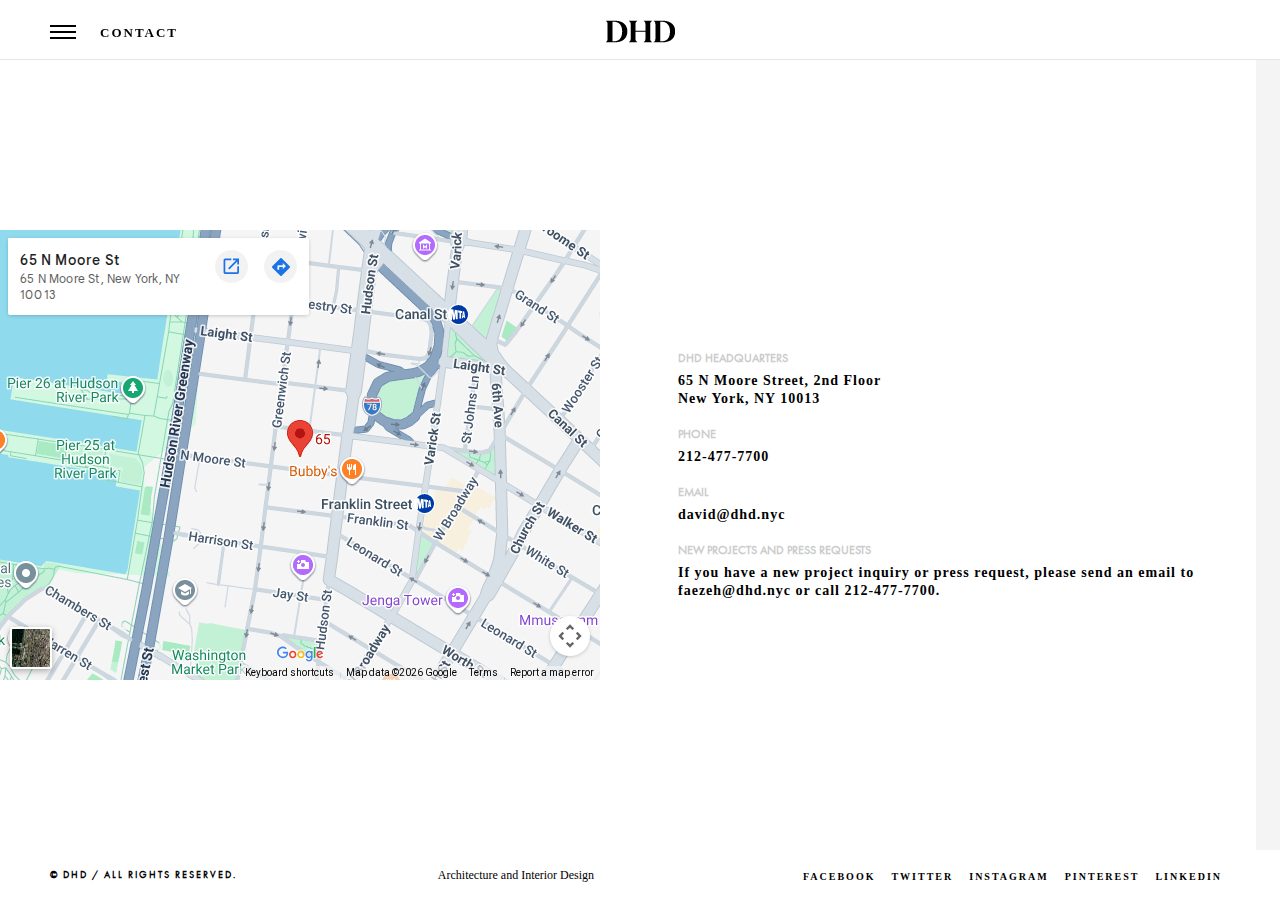 Screenshot of Contact - DHD Architecture & Interior Design