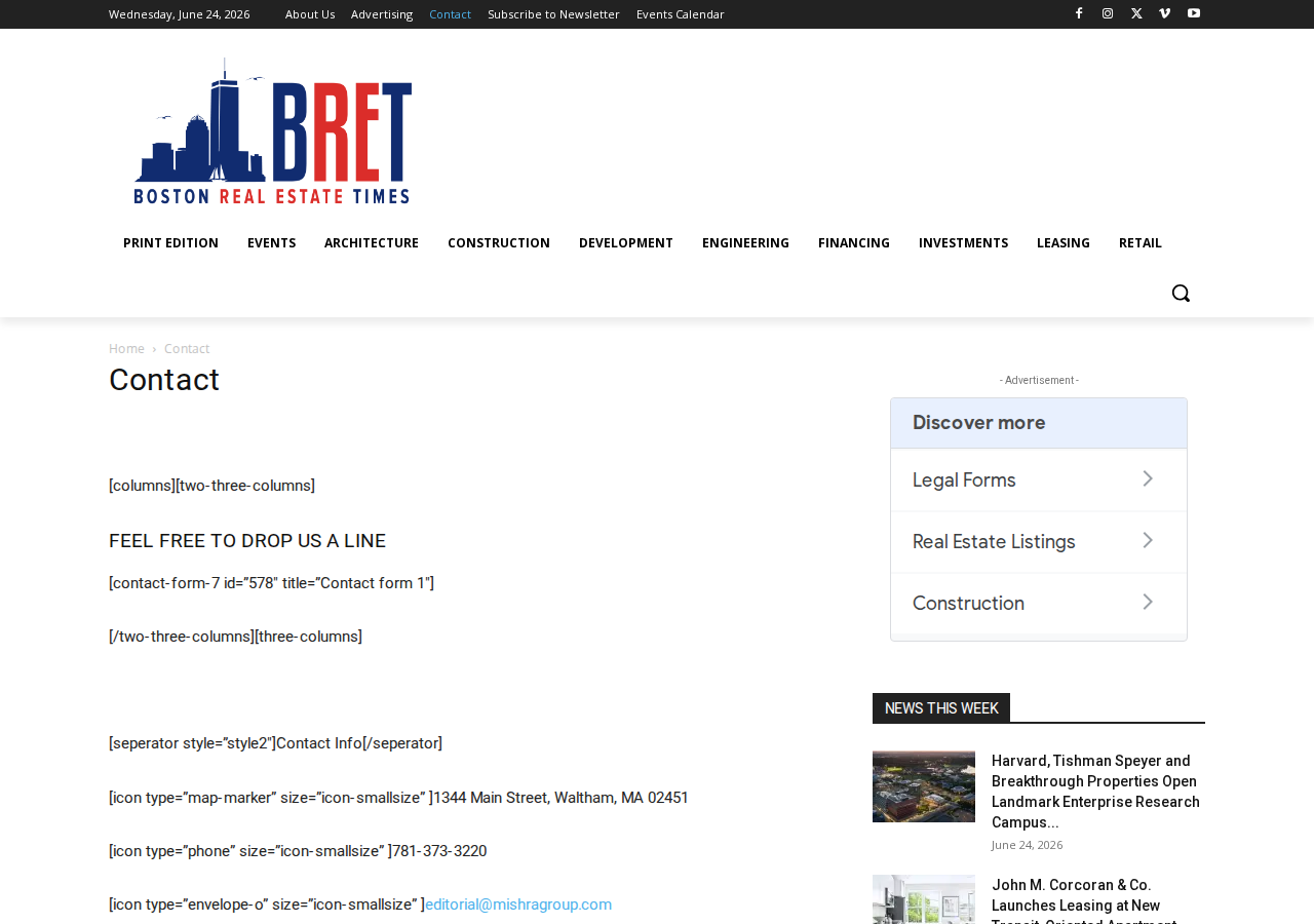 Screenshot of Contact - Boston Real Estate Times