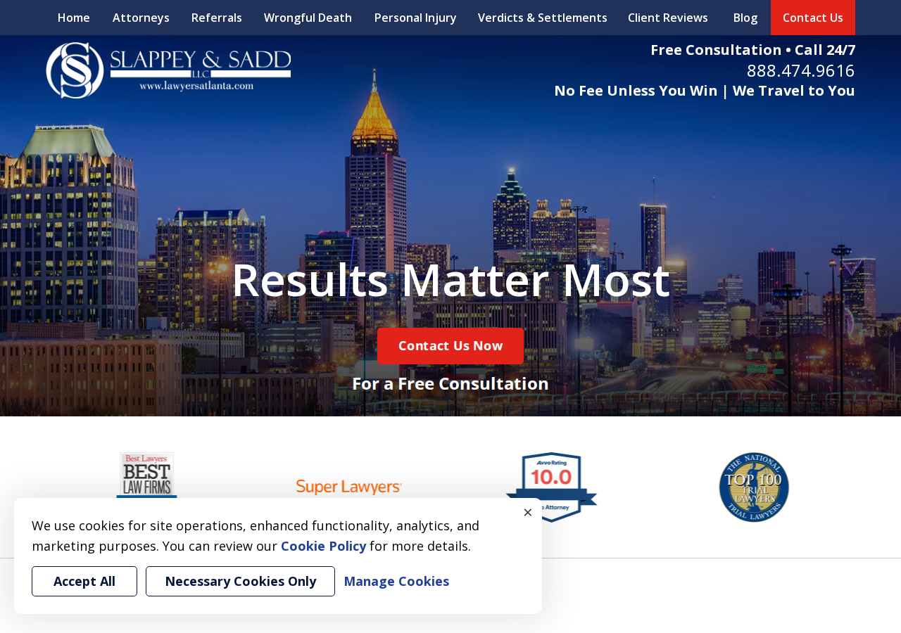 Screenshot of Contact Us | Atlanta Personal Injury Lawyers Slappey & Sadd