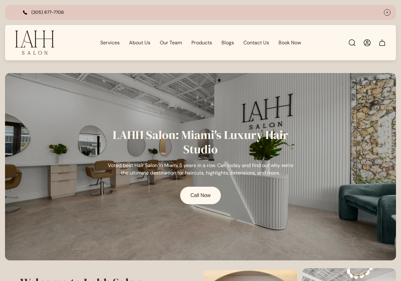 Screenshot of LAHH Salon | Bay Harbor’s Premier Hair & Beauty StudioAmerican ExpressApple PayDiners ClubDiscoverGoogle PayMastercardPayPalShop PayVisa