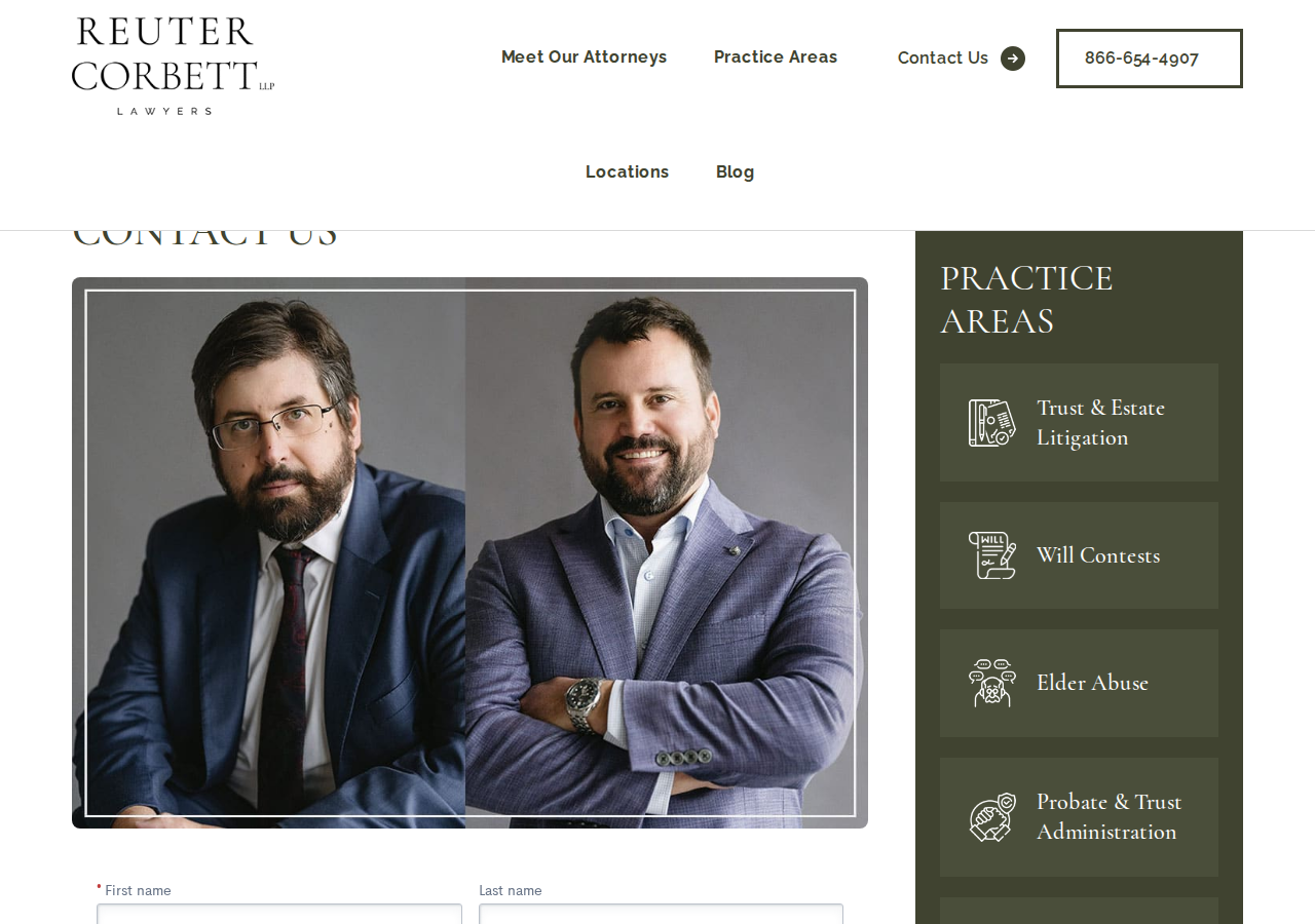 Screenshot of Contact Us | Reuter Corbett
